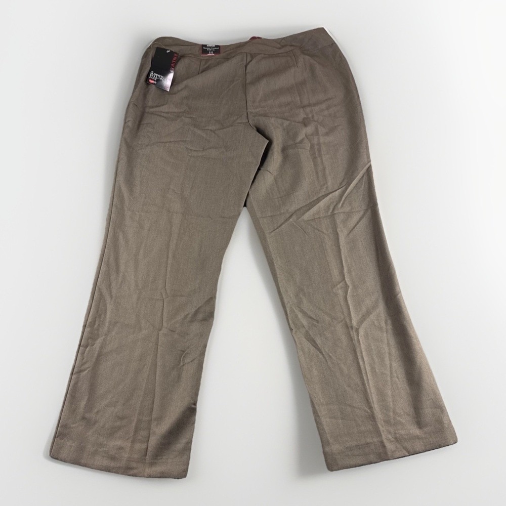 Avenue Pants Womens 14 Brown Tummy Control Pull On Slimming Chinos Preppy  NEW